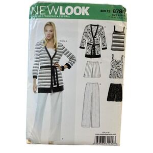 New Look Sewing Pattern 6786 Jacket Pants Top Shorts Size 8-18
